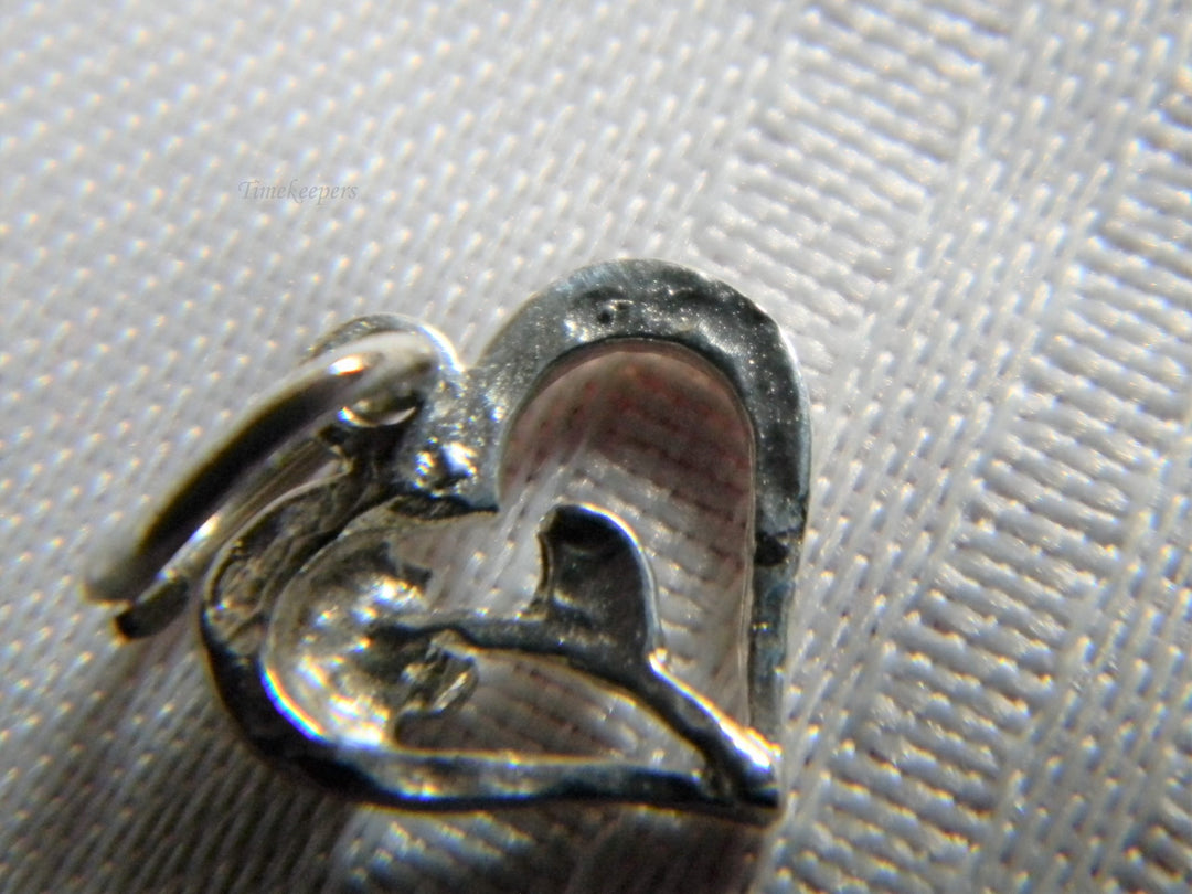 h582 Great Cute Sterling Heart with flower Charm or Pendant