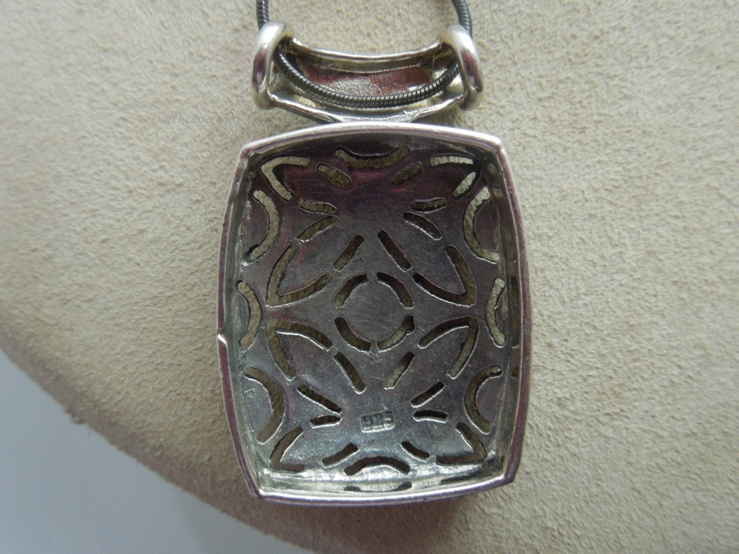 q165 Sterling Silver Chain 18" and Marcasite Pendant
