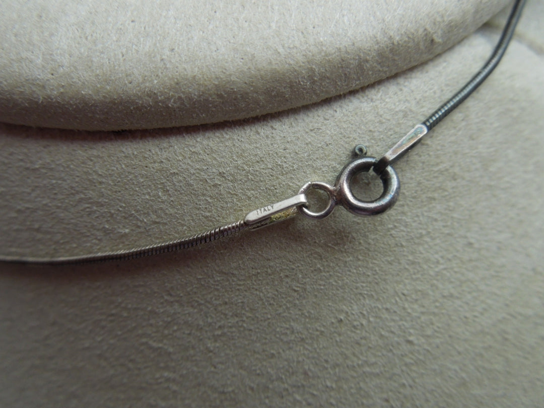 q165 Sterling Silver Chain 18" and Marcasite Pendant