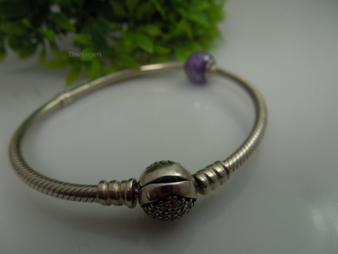 q171 Sterling Silver Heart Beautiful Pandora Bracelet 2.5 " (diameter)