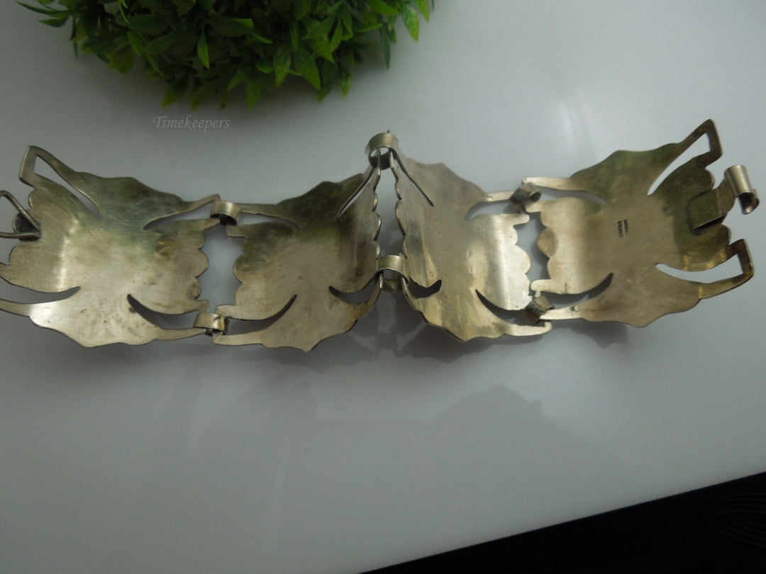 q177 Antique Sterling Silver Heavy Wide Bracelet 7"