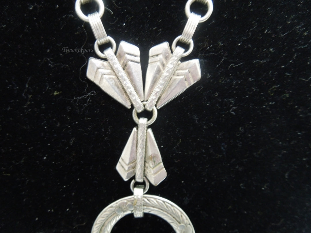 q181 Sterling Silver Beautiful Necklace and Antique Locket with Two places for Photos Inside