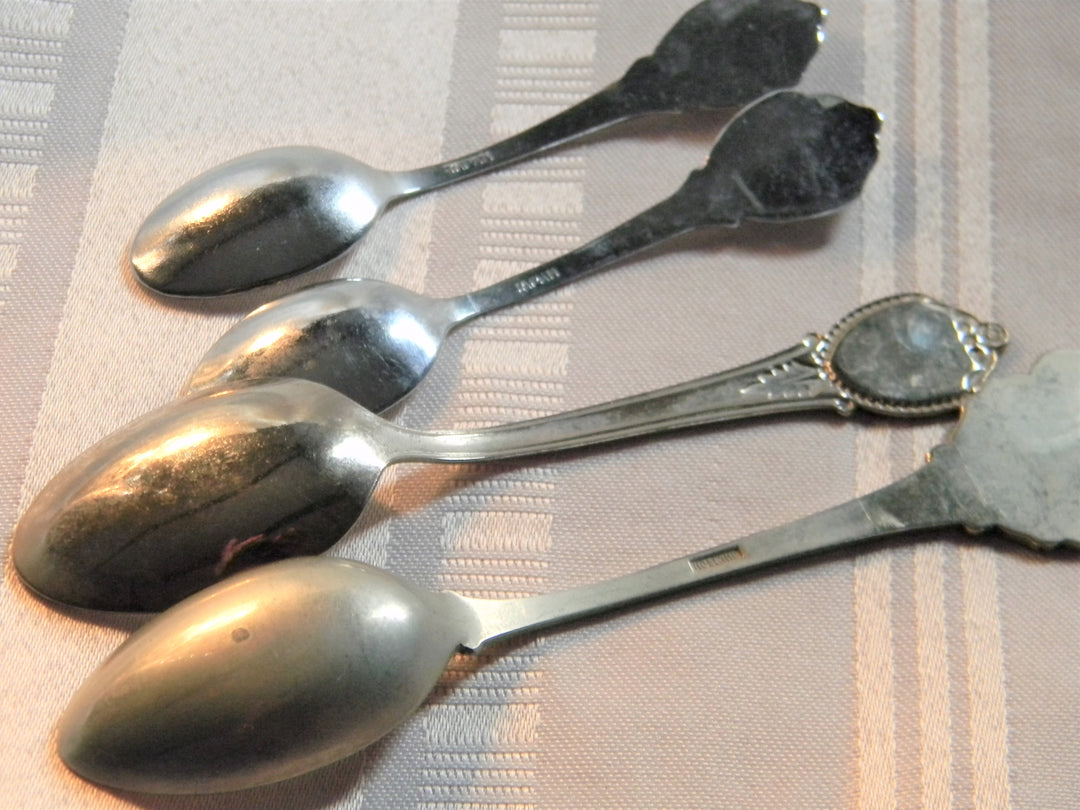 h605 Set of 4 Vintage Collectible Spoons 2 Washington, Wyoming, Oregon
