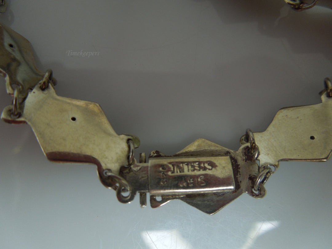 q195 1930 Sterling Silver 925 Siam Niello Exotic Dancers Bracelet 7"