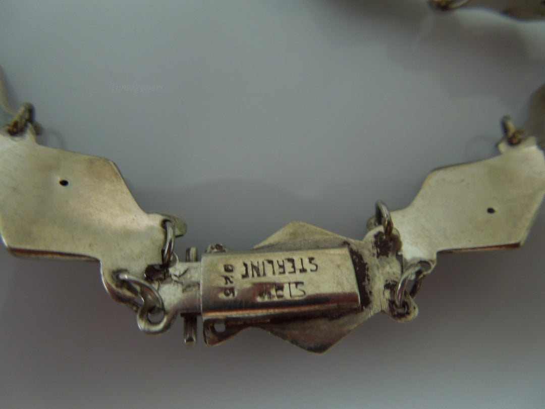 q195 1930 Sterling Silver 925 Siam Niello Exotic Dancers Bracelet 7"