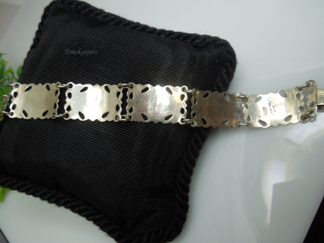 q196 1930 Sterling Silver 925 Siam Niello Exotic Dancers Bracelet 7.25"