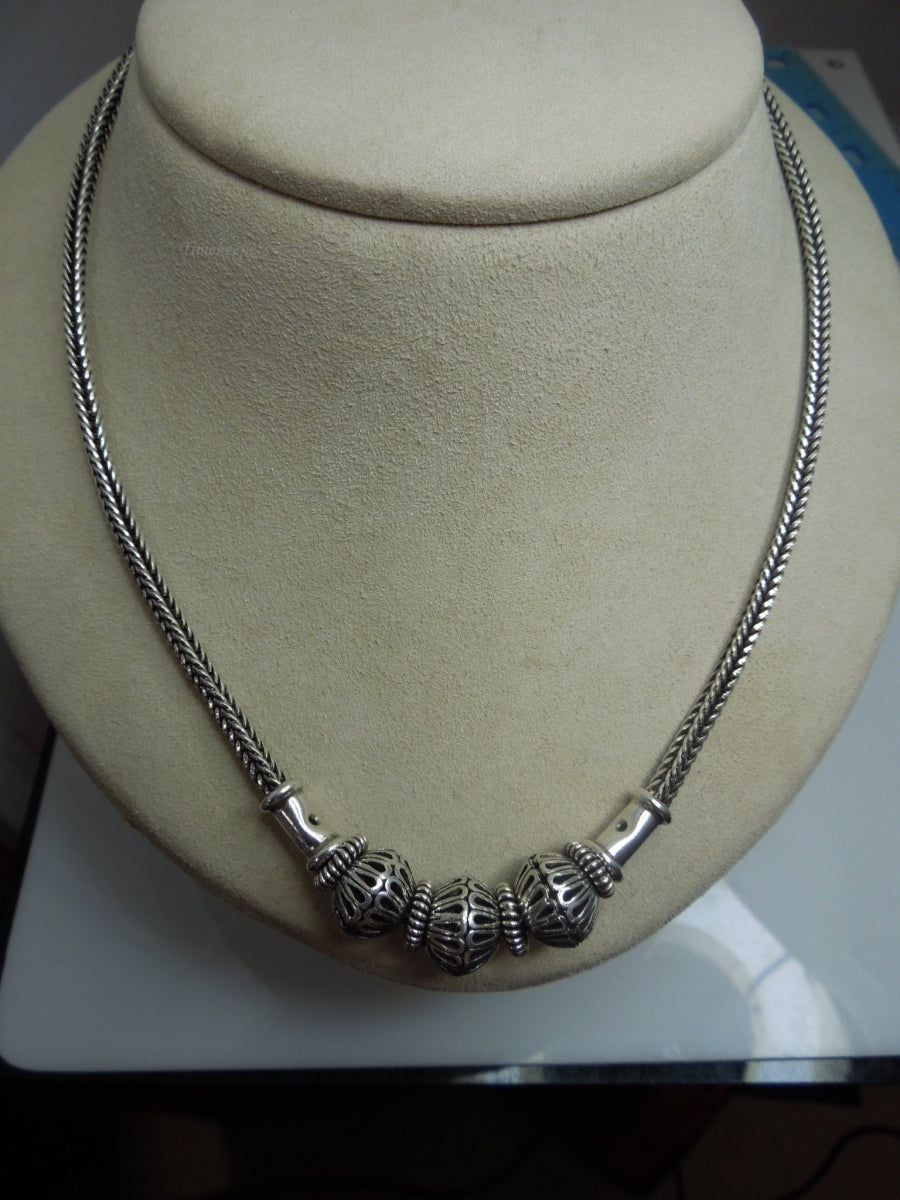q199 Pretty Sterling Silver Rope Chain Necklace For Women 17"