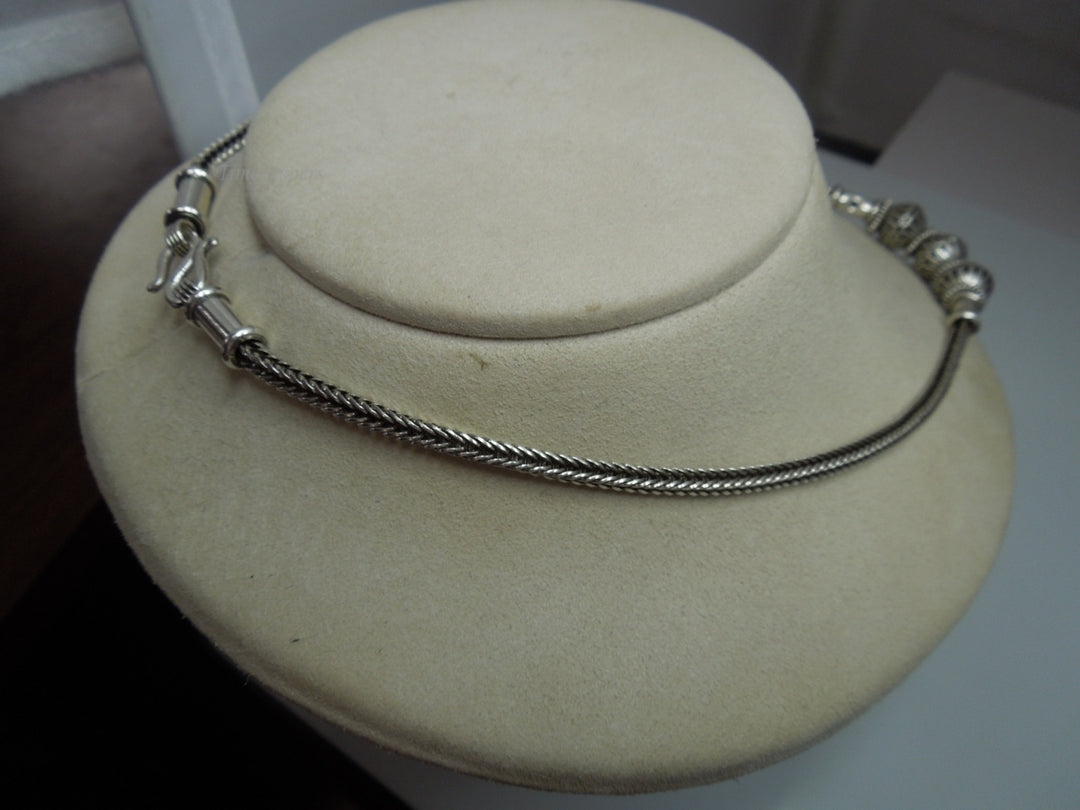 q199 Pretty Sterling Silver Rope Chain Necklace For Women 17"