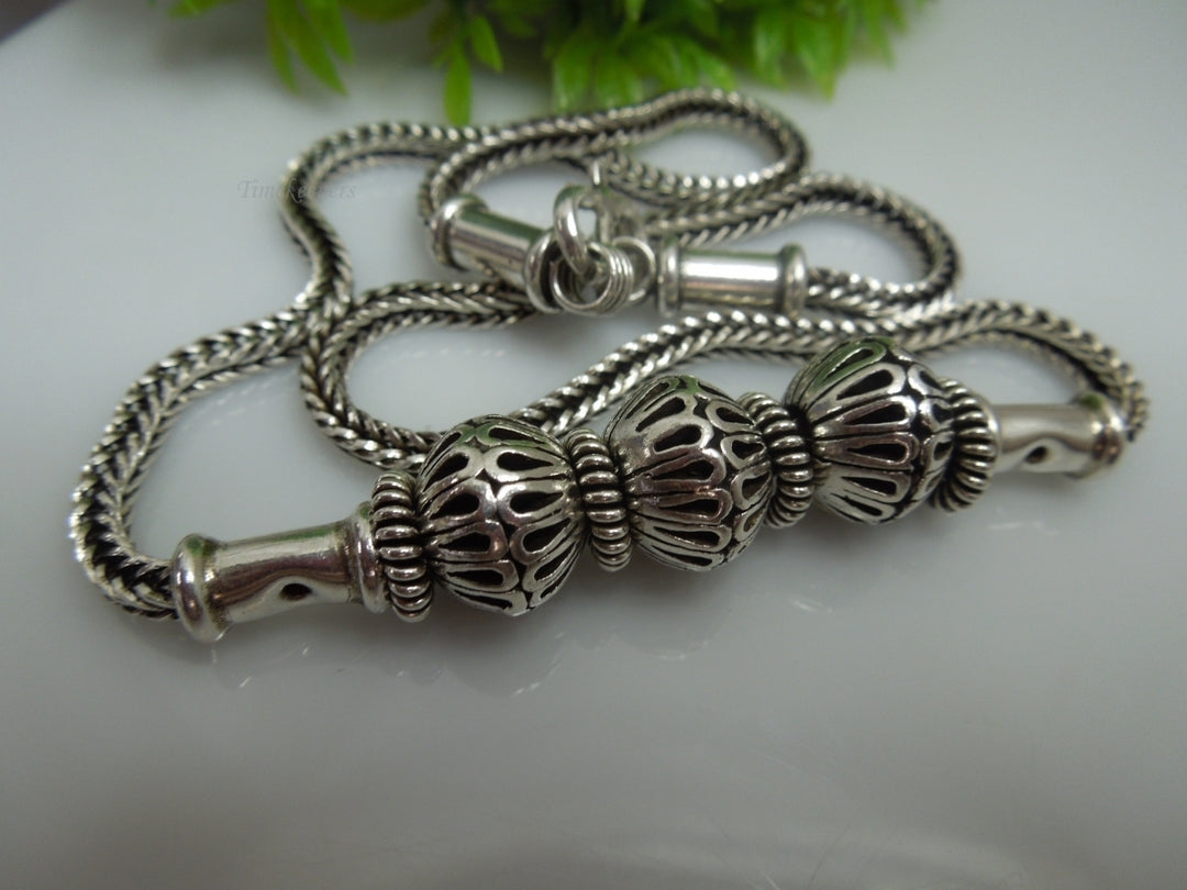 q199 Pretty Sterling Silver Rope Chain Necklace For Women 17"