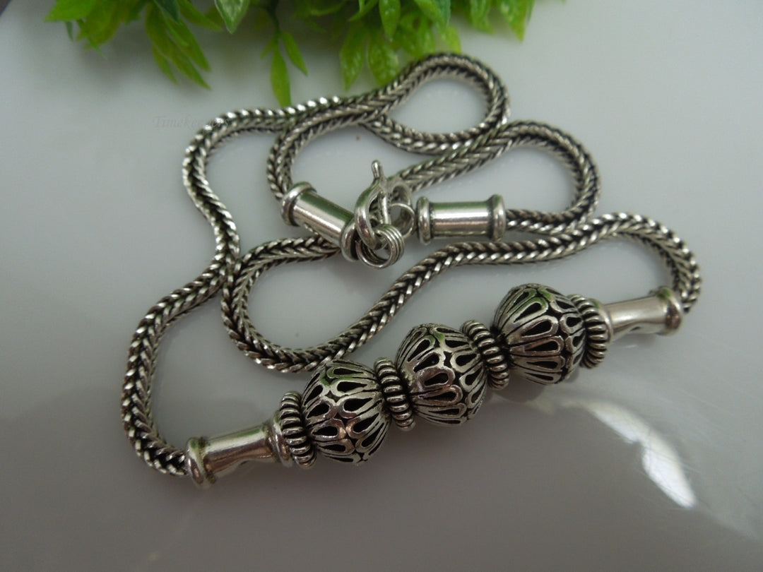 q199 Pretty Sterling Silver Rope Chain Necklace For Women 17"