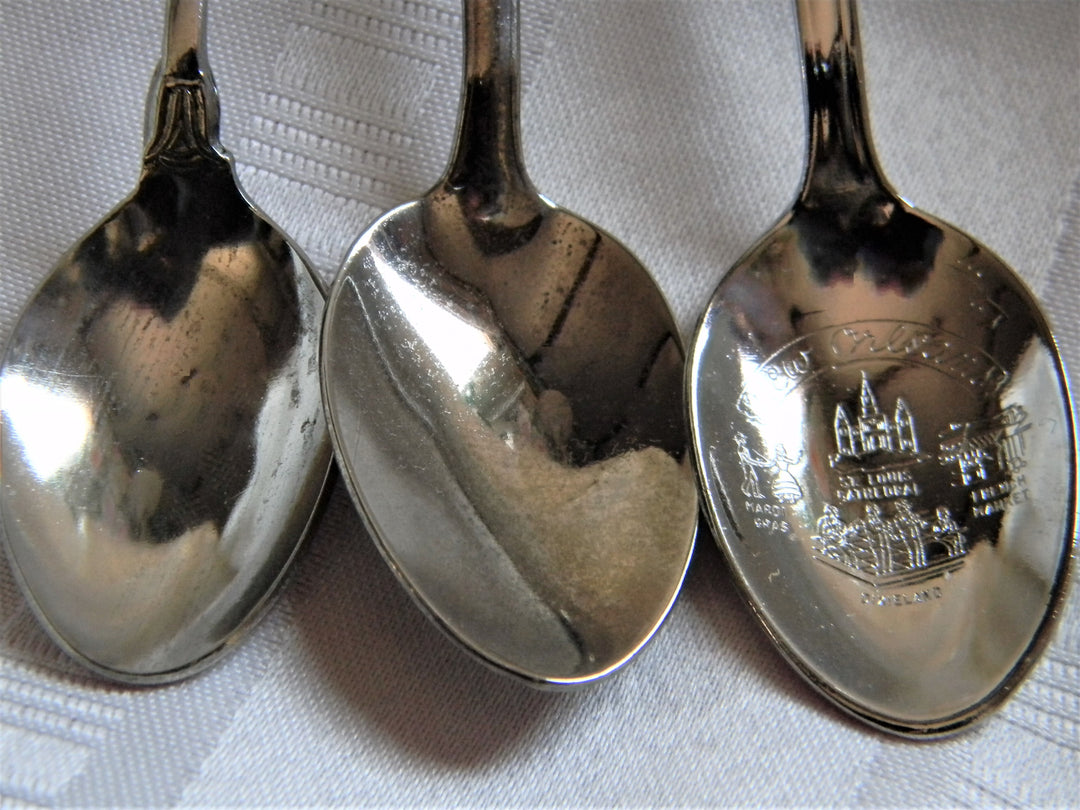 h618 Set of 3 vintage Collectible Spoons Louisiana Florida New Orleans