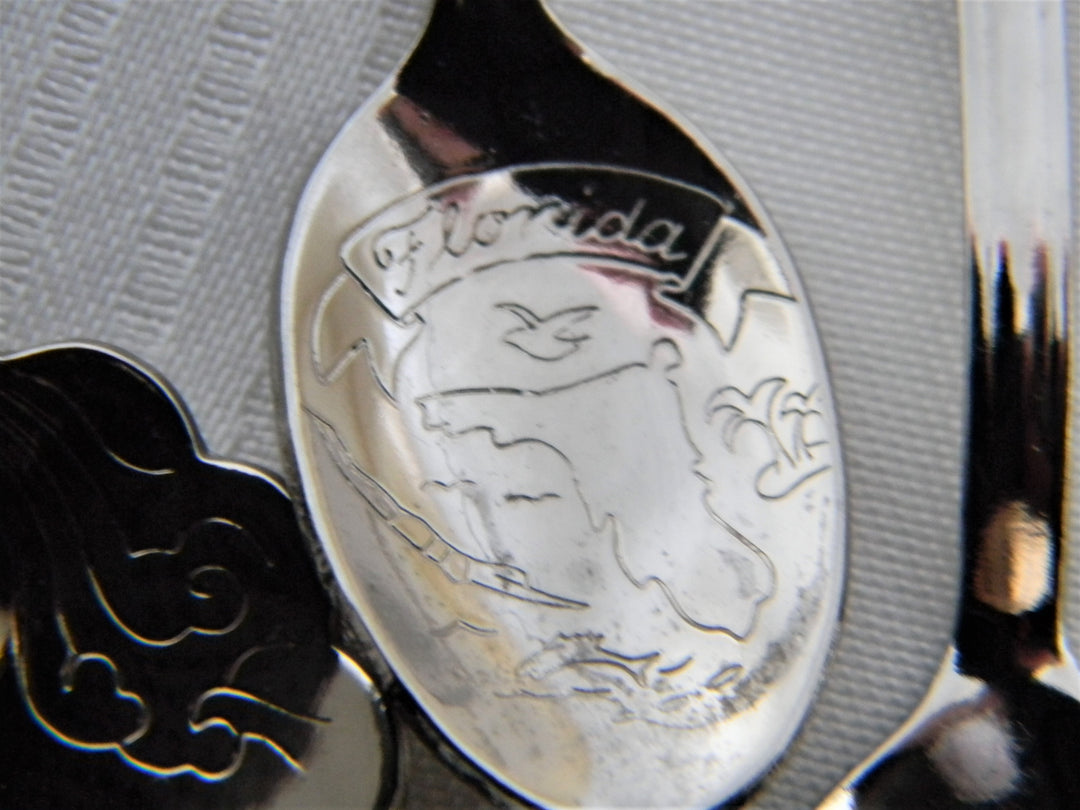 h622 Set of 3 vintage Collectible Spoons NASA Daytona Beach Mississippi