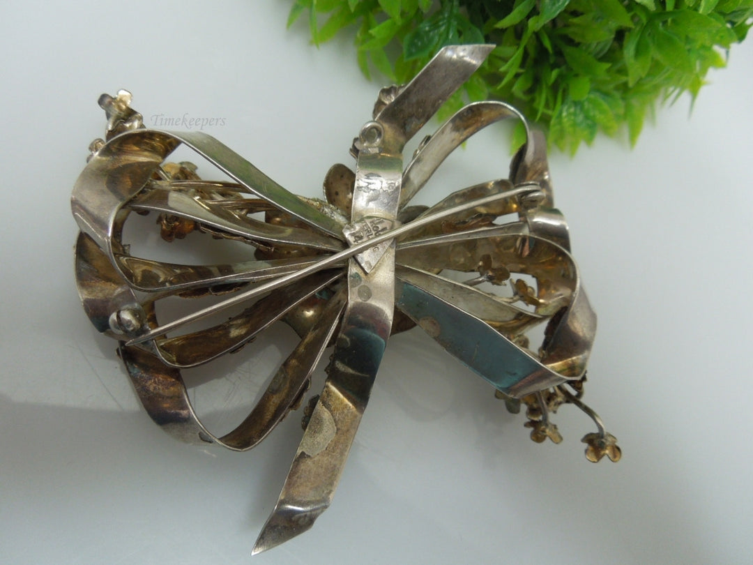 q226 Vintage 14k Gold Filled On Sterling Beautiful Pin/Charm/Brooch