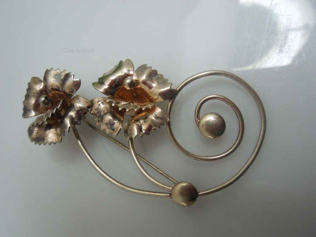 q223 Vintage Sterling Silver Floral Pin/Brooch/Charm