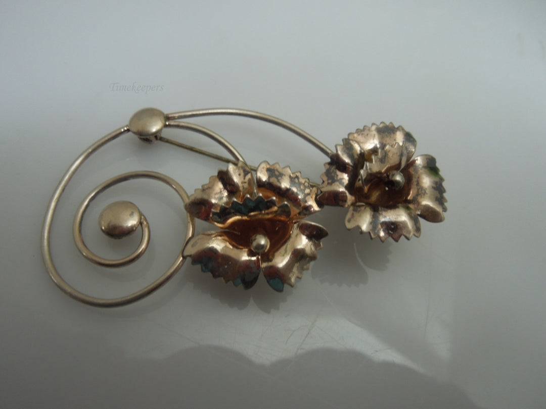 q223 Vintage Sterling Silver Floral Pin/Brooch/Charm