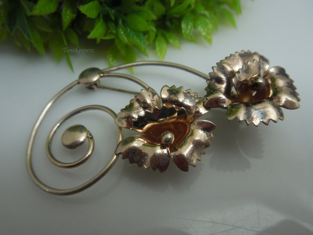 q223 Vintage Sterling Silver Floral Pin/Brooch/Charm