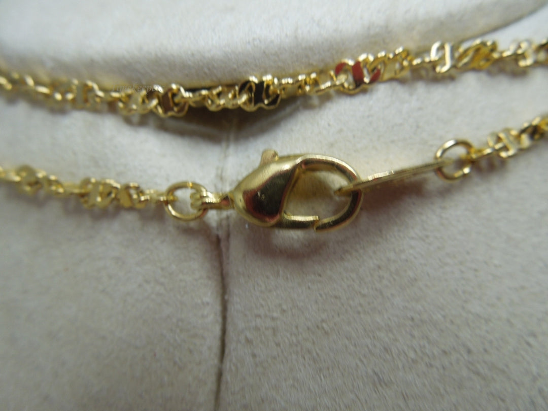 q232 Mother's Day Special Russian Style Easter Egg Green Pendant and Gold Plated Chain 25"