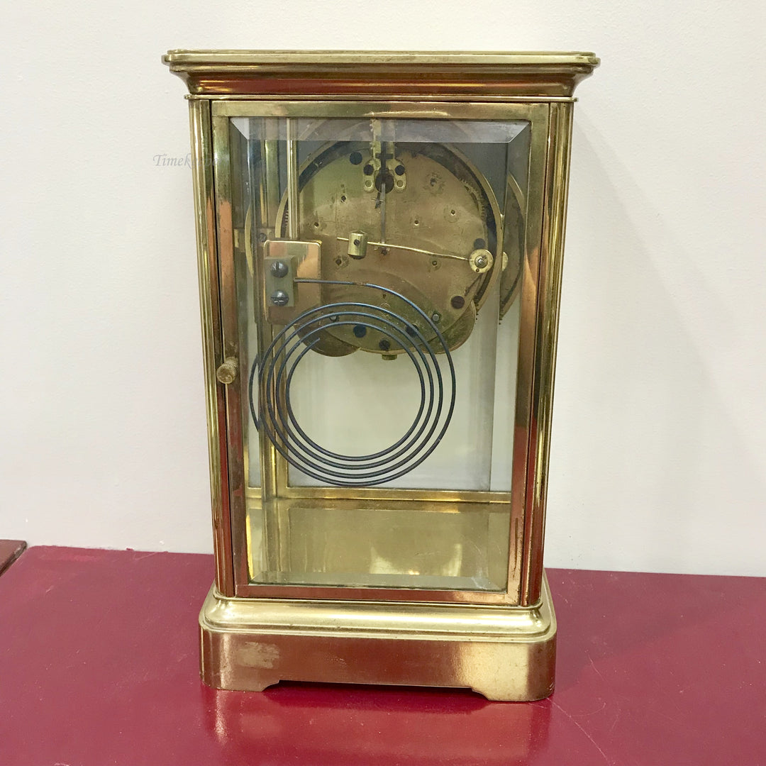 f327 Antique 1910s Seth Thomas USA Made Mantel Standing Clock w Pendulum