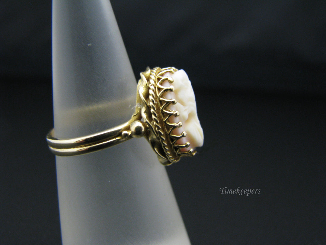 c759 Beautiful 14k Yellow Gold Small Cameo Ring