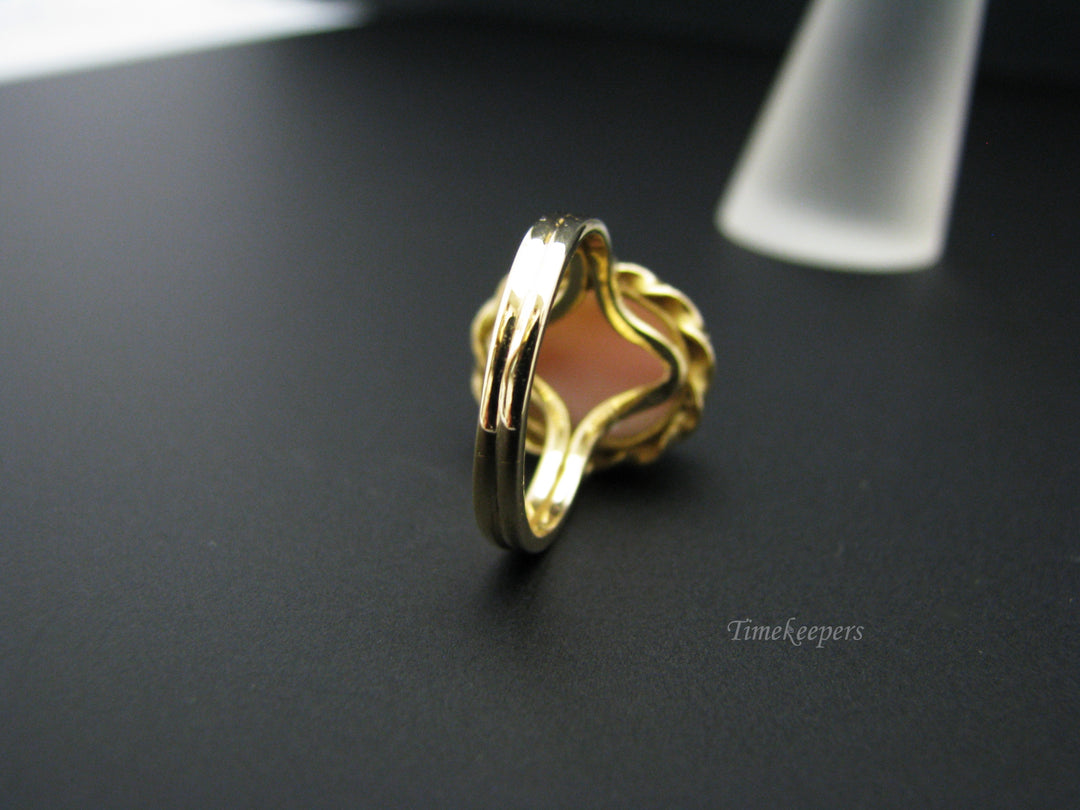 c759 Beautiful 14k Yellow Gold Small Cameo Ring