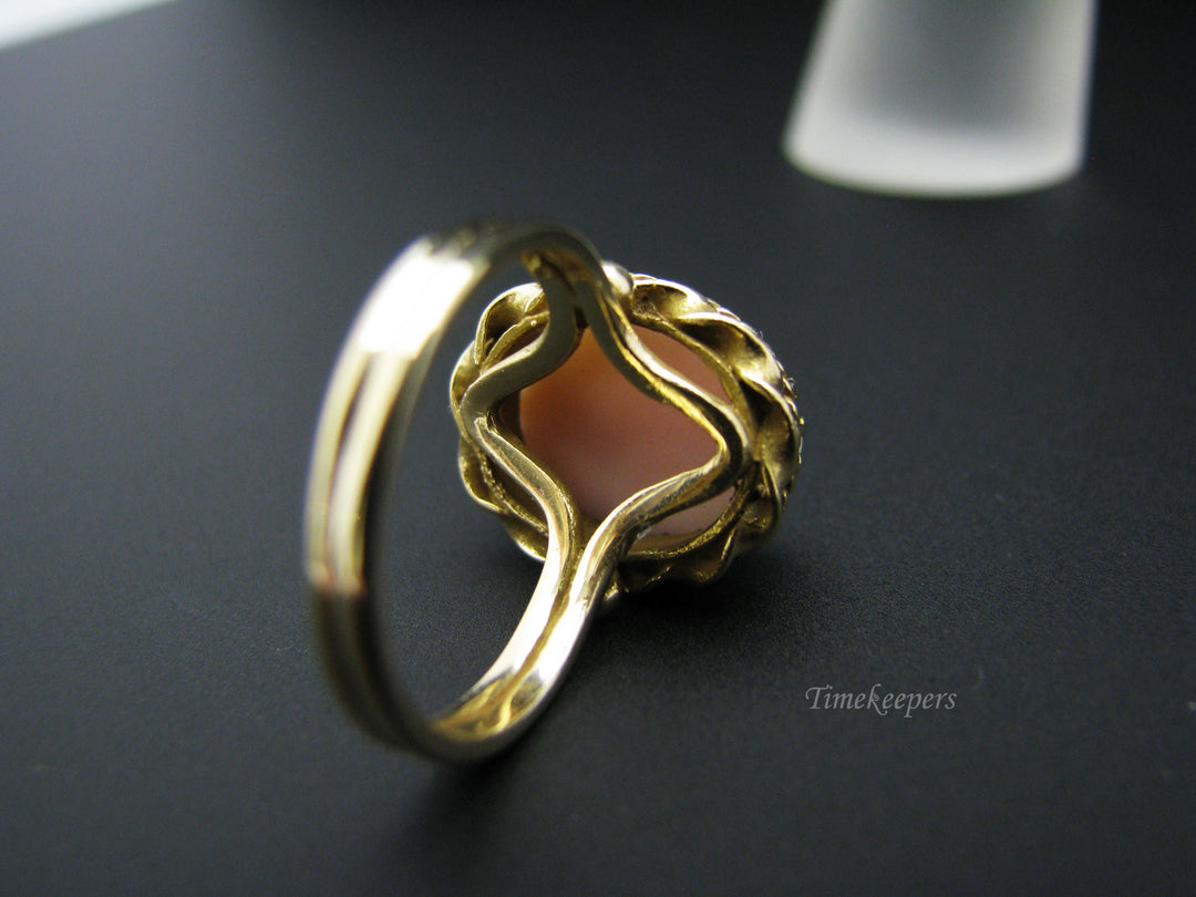 c759 Beautiful 14k Yellow Gold Small Cameo Ring