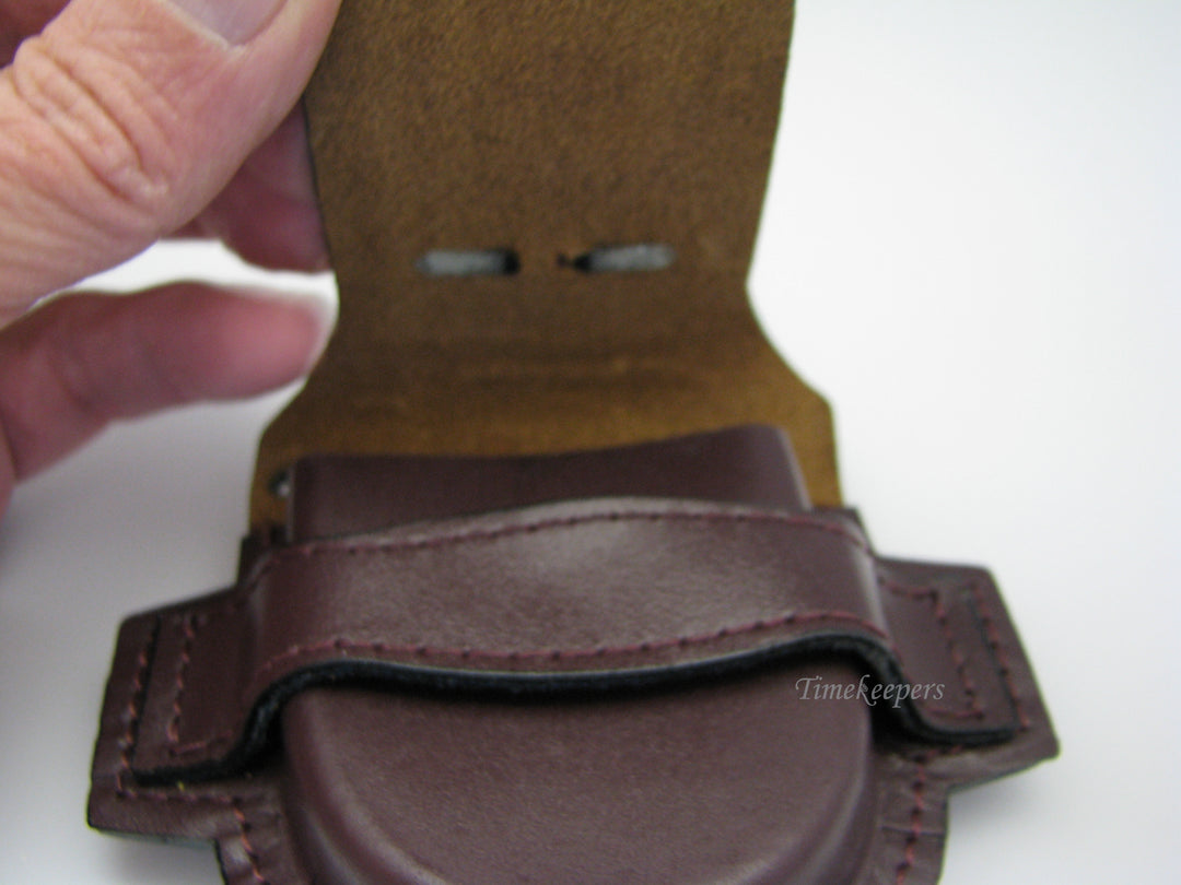 c783 NEW Brown Leather Fold Closure Belt Pocket Watch Holder with Eagle