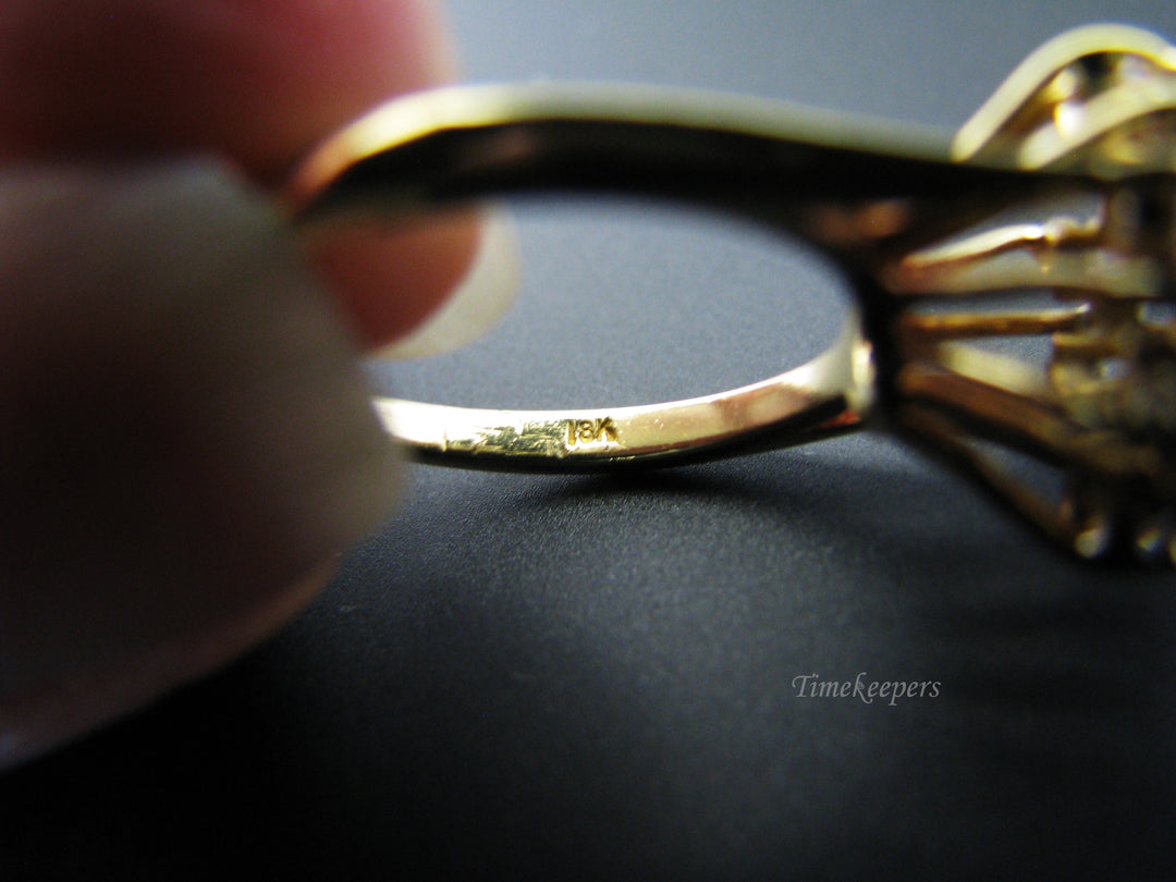 c807 Stunning Vintage Ring in 18k Yellow Gold with Center Ruby and Diamonds