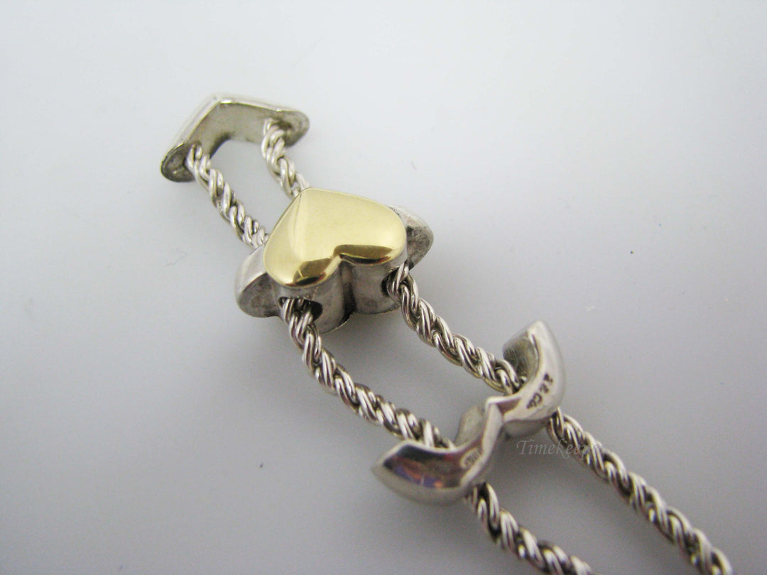 b213 Stunning Sterling Silver &amp; 18kt Yellow Gold Tiffany &amp; Co. Heart Puzzle pendant &amp; necklace
