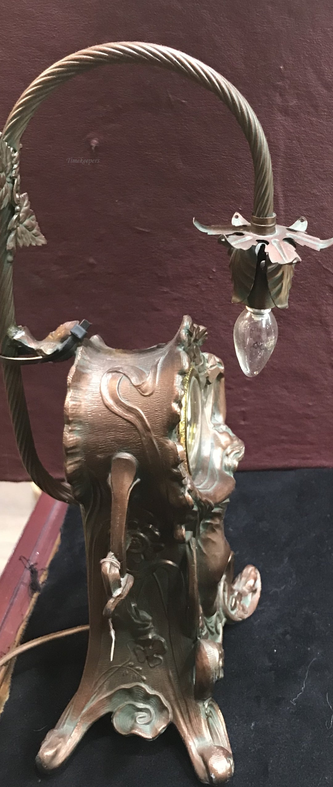 g235 1930s Waterbury Clock co Lamp Clock