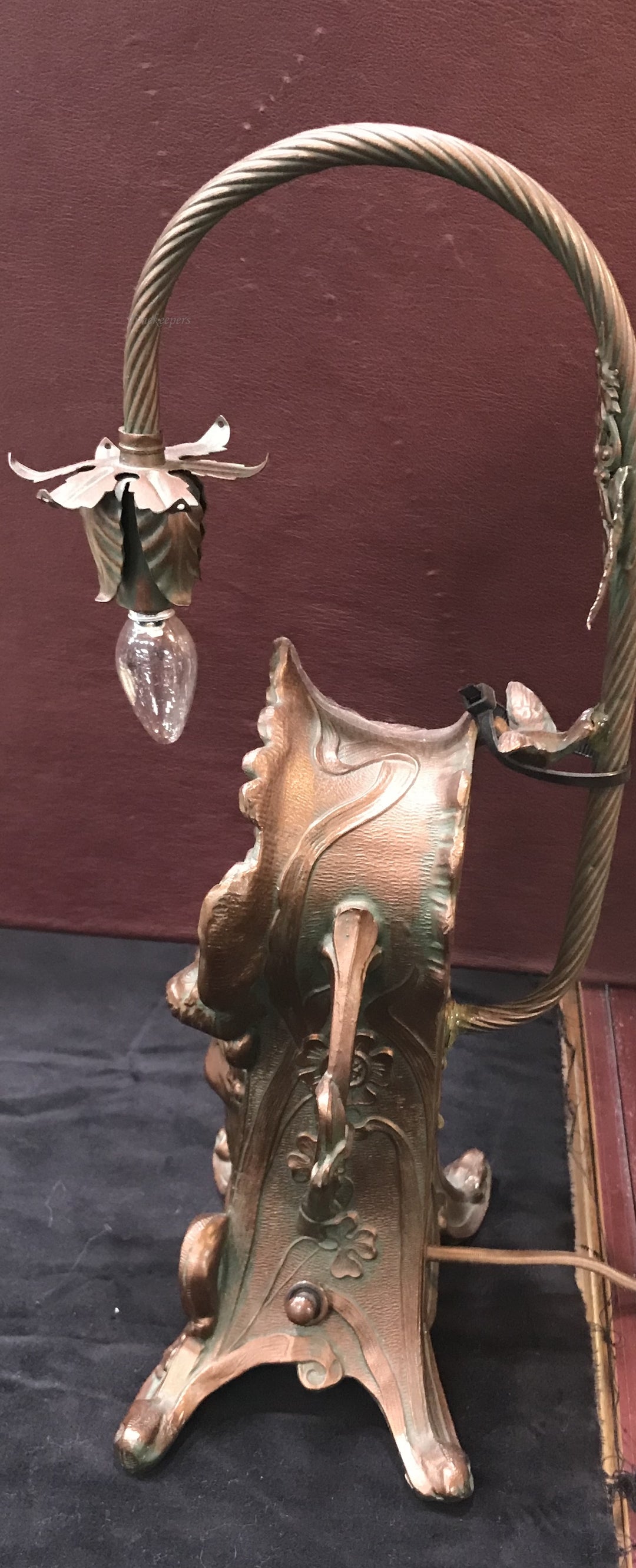 g235 1930s Waterbury Clock co Lamp Clock