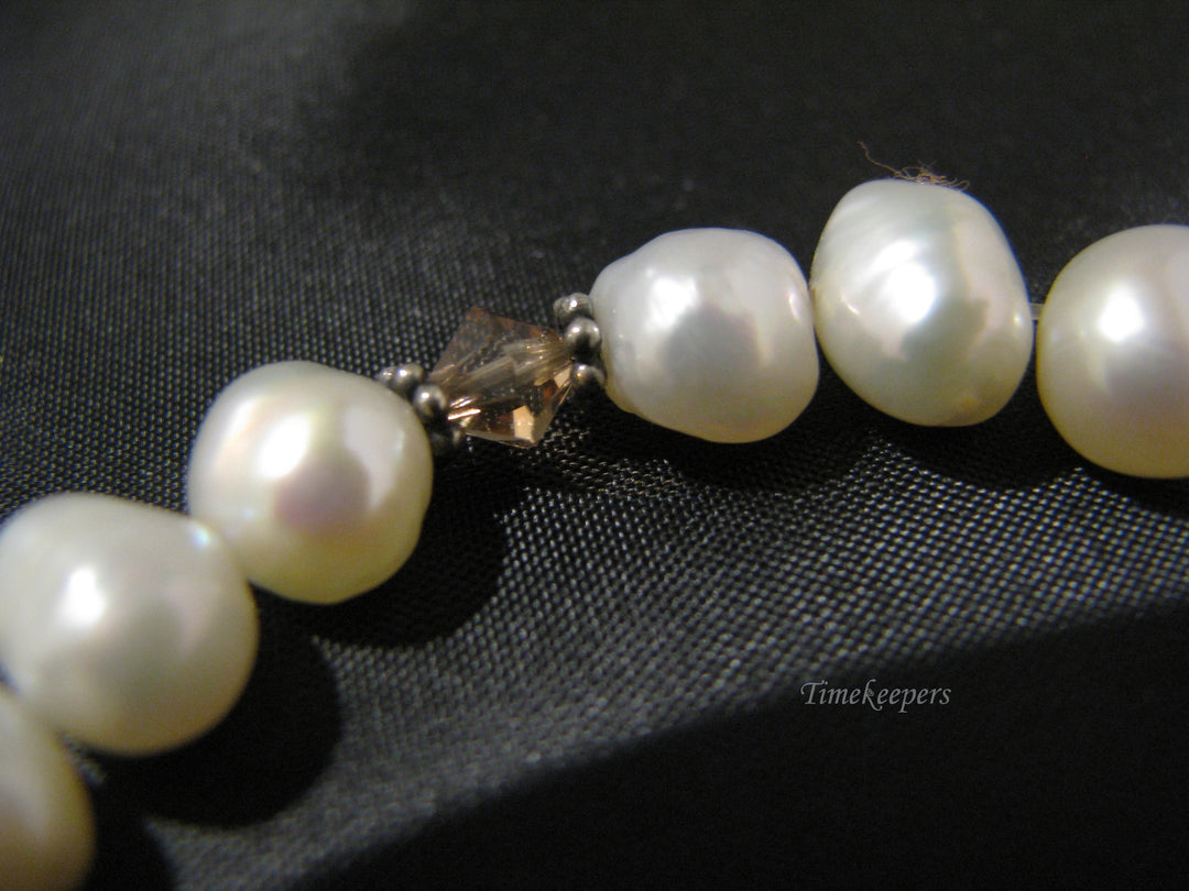 c838 Lovely Stretch Pearl and Citrine Bead Bracelet