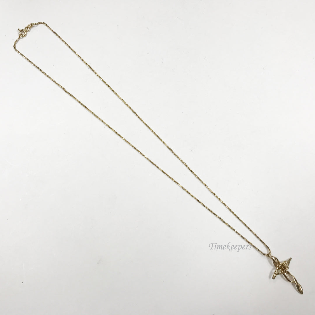 c699 Beautiful 14k Yellow gold Cross on 18" 14k gold Chain