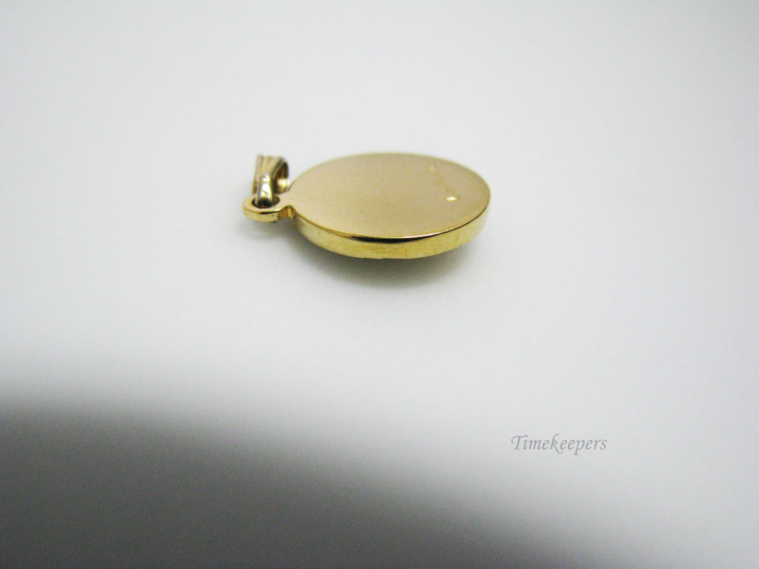 c835 Vintage LaMode Pendant / Charm with Green Stone in 12k Gold Filled