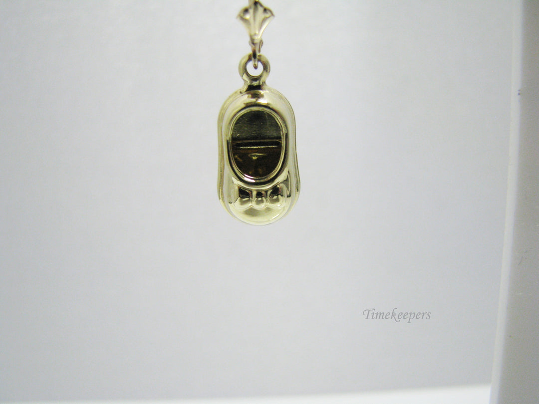 c881 Pretty Little Shoe 14k Yellow Gold Dangle Earrings