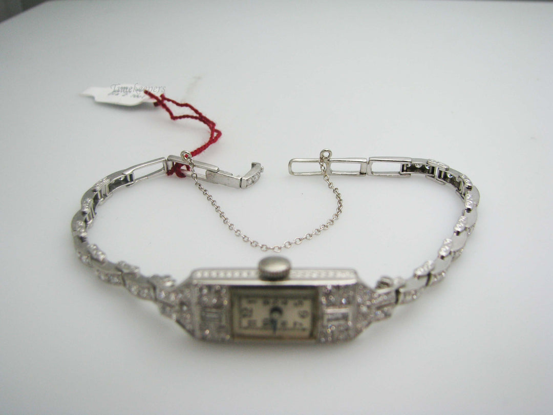 b272 Gorgeous Vintage Platinum Bulova Diamond watch