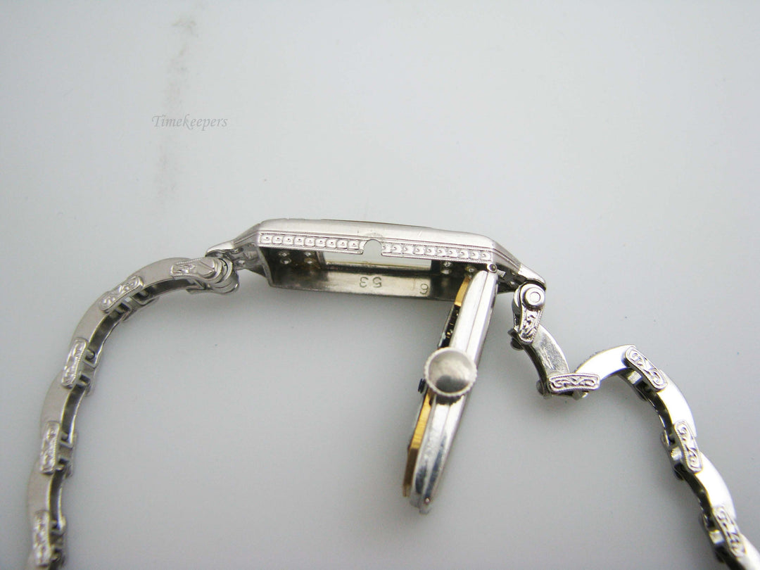 b272 Gorgeous Vintage Platinum Bulova Diamond watch