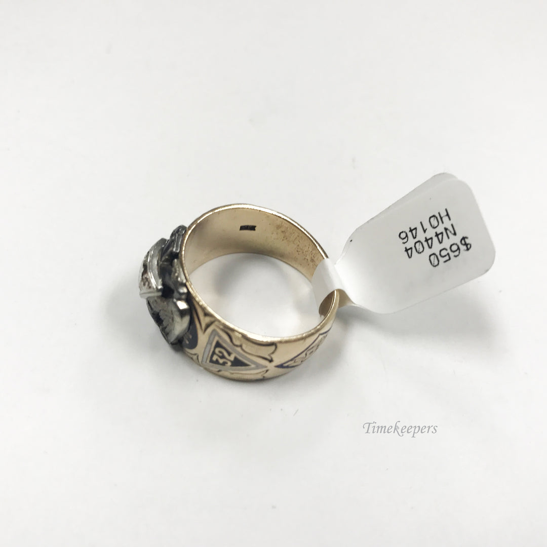 c701 Nice Vintage Diamond Masonic 32nd Degree Ring in 10k Gold