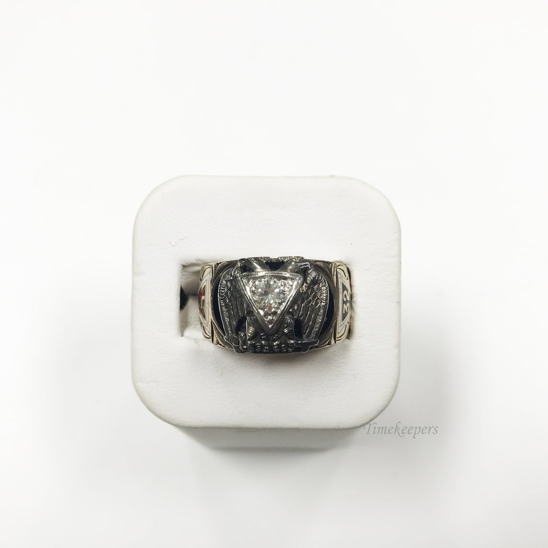 c701 Nice Vintage Diamond Masonic 32nd Degree Ring in 10k Gold