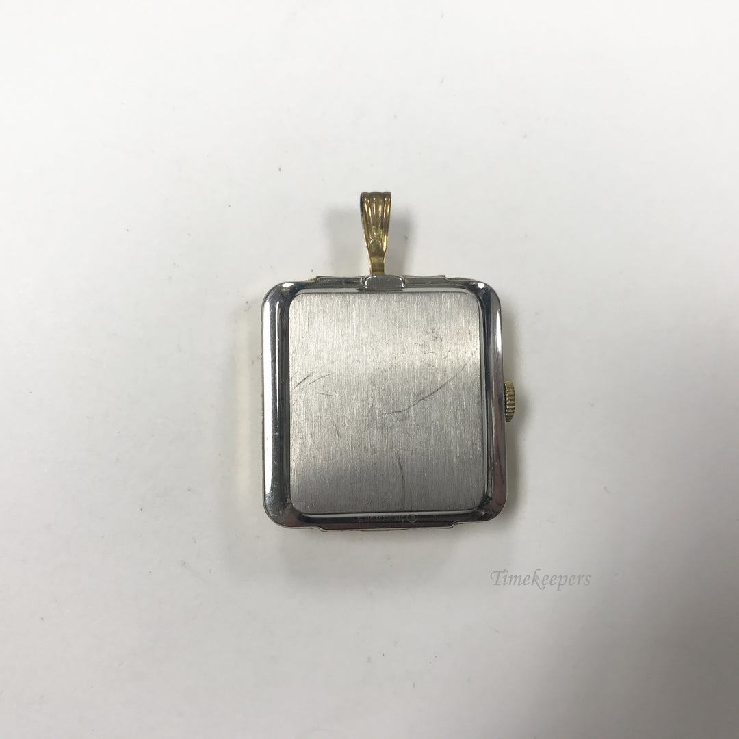 c748 Unique Square Hallmark - 25 Jewel Pendant Watch