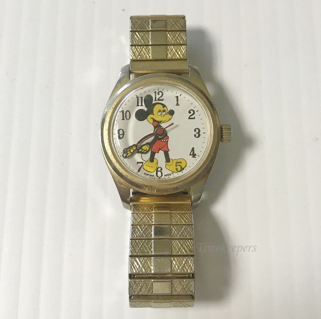 f028 Vintage Disney Mickey Mouse Swiss Mov't Mechanical Men's Wrist Watch