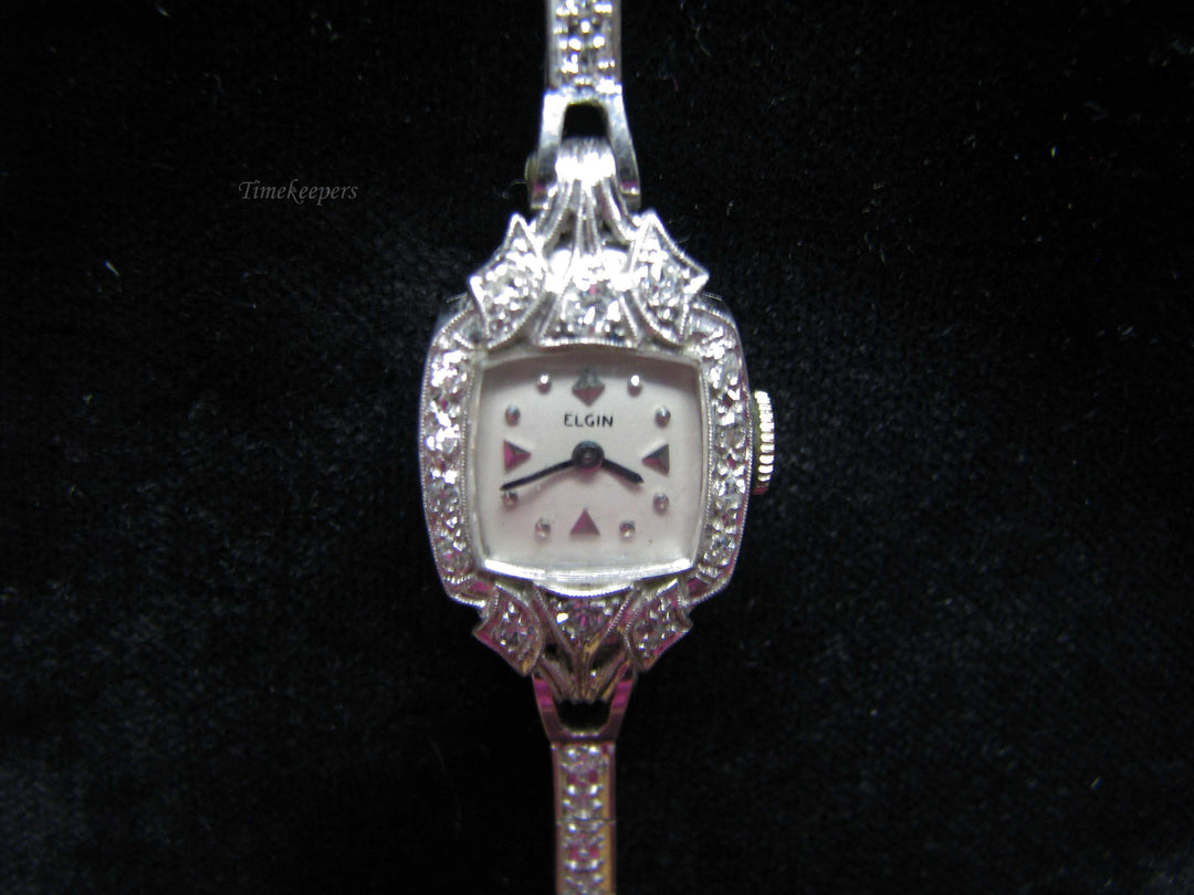 g123 Pretty 14k White Gold Women's Diamond Hamilton Watch