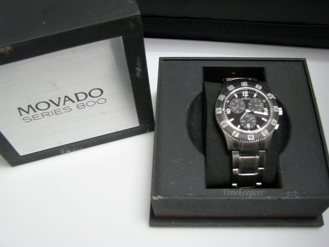 c901 Vintage Stainless Steel Movado Chronograph Watch in Box