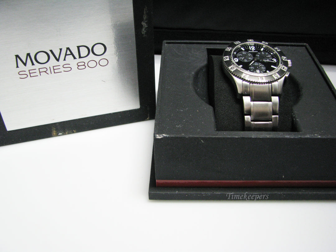 c901 Vintage Stainless Steel Movado Chronograph Watch in Box
