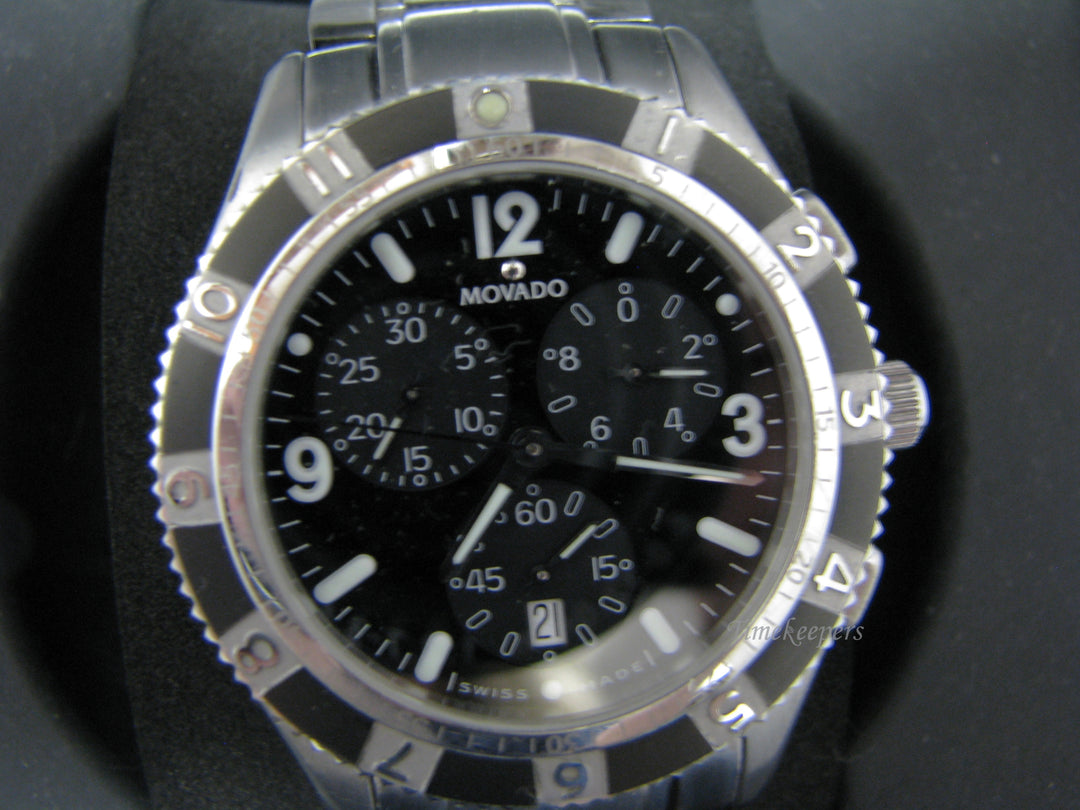 c901 Vintage Stainless Steel Movado Chronograph Watch in Box