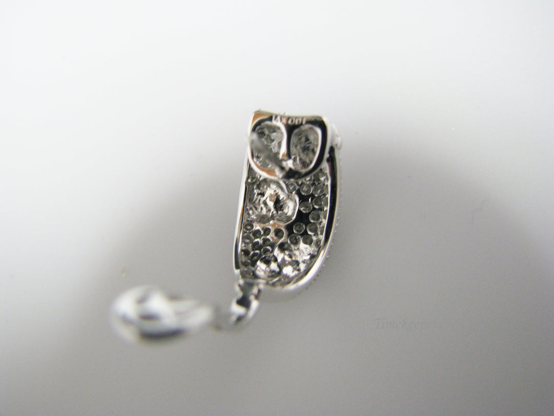 c907 Gorgeous 14k White Gold Pierced Earrings with Diamonds