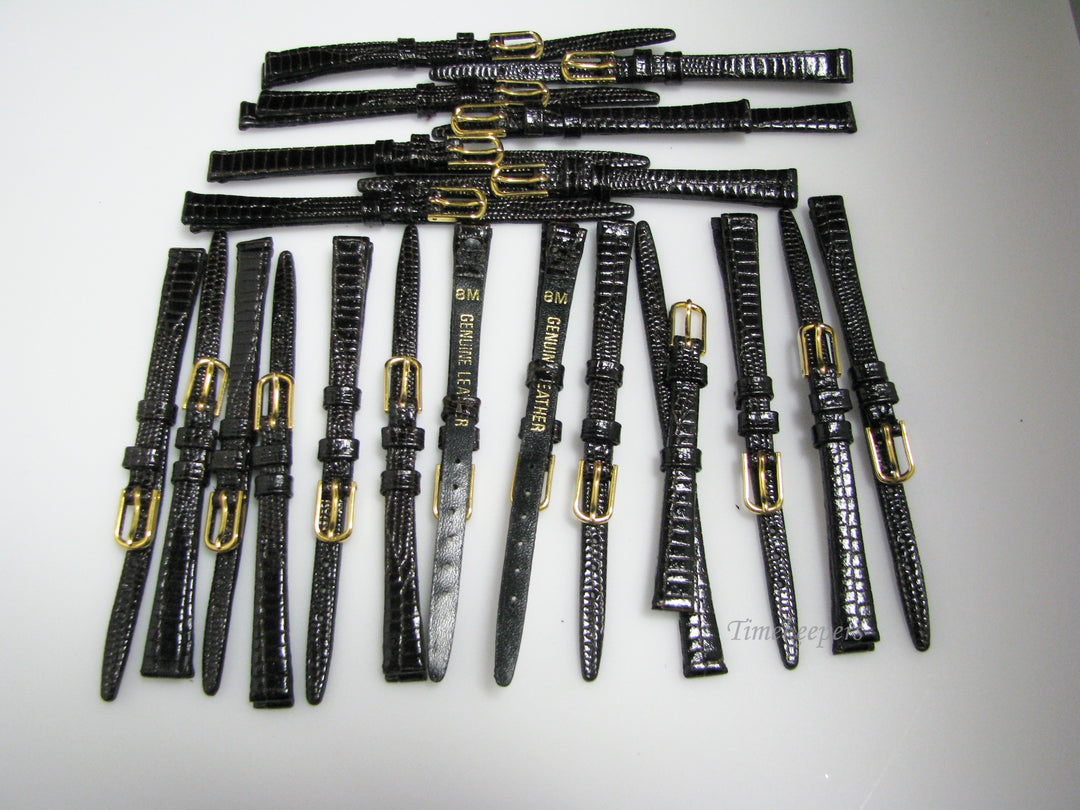 Lot of 20 Dark Brown Lizard Print Watch Bands 8 mm