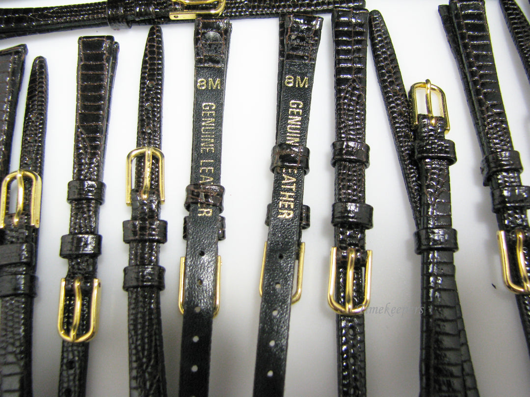 Lot of 20 Dark Brown Lizard Print Watch Bands 8 mm
