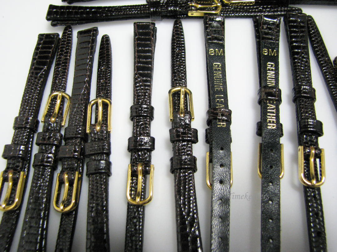 Lot of 20 Dark Brown Lizard Print Watch Bands 8 mm