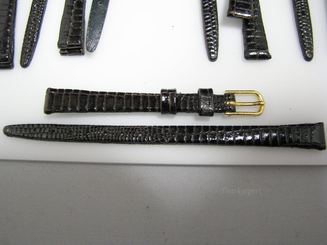 Lot of 20 Dark Brown Lizard Print Watch Bands 8 mm