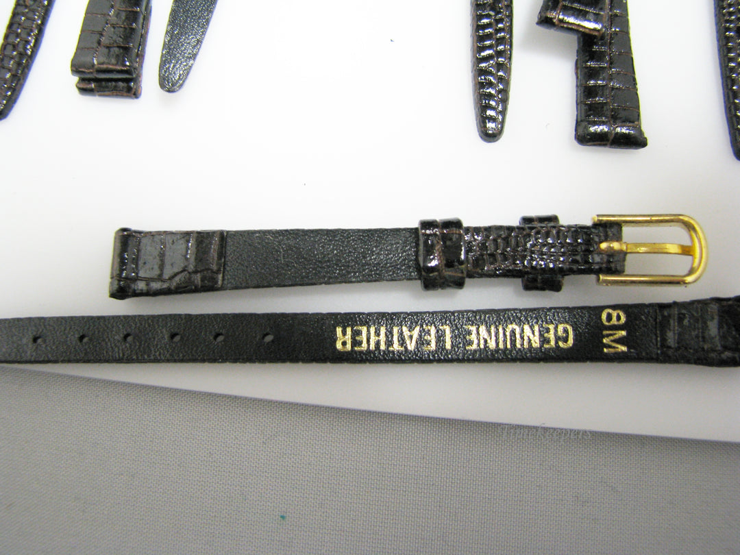 Lot of 20 Dark Brown Lizard Print Watch Bands 8 mm